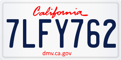 CA license plate 7LFY762