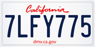CA license plate 7LFY775