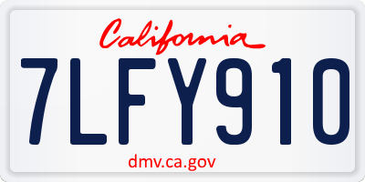 CA license plate 7LFY910