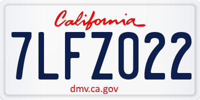 CA license plate 7LFZ022