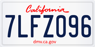 CA license plate 7LFZ096