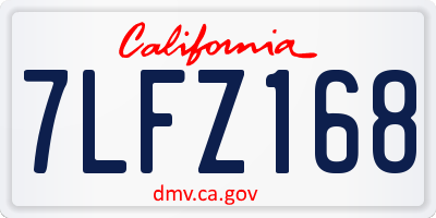 CA license plate 7LFZ168