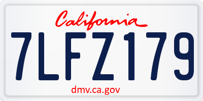 CA license plate 7LFZ179