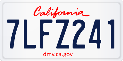 CA license plate 7LFZ241