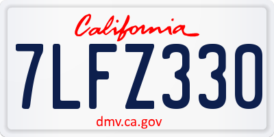 CA license plate 7LFZ330