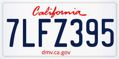 CA license plate 7LFZ395
