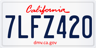 CA license plate 7LFZ420