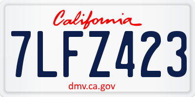 CA license plate 7LFZ423