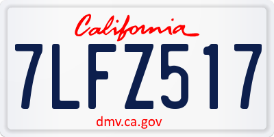 CA license plate 7LFZ517