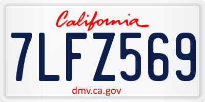 CA license plate 7LFZ569
