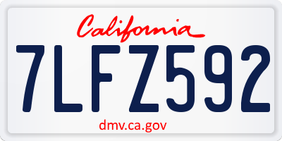 CA license plate 7LFZ592