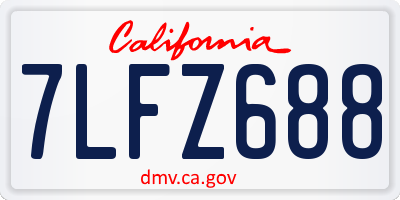 CA license plate 7LFZ688