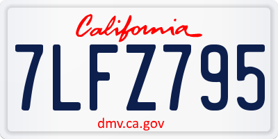 CA license plate 7LFZ795