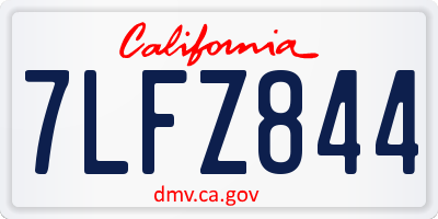 CA license plate 7LFZ844