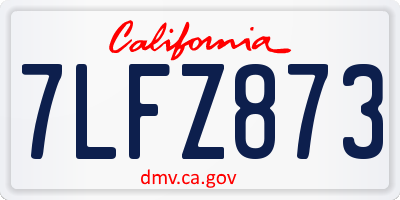 CA license plate 7LFZ873