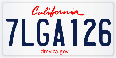 CA license plate 7LGA126