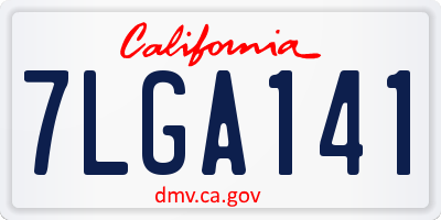 CA license plate 7LGA141
