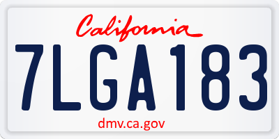 CA license plate 7LGA183