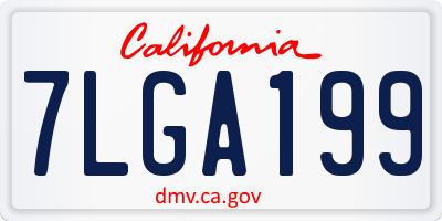 CA license plate 7LGA199