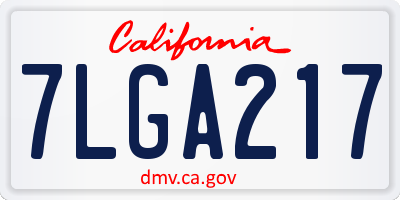 CA license plate 7LGA217