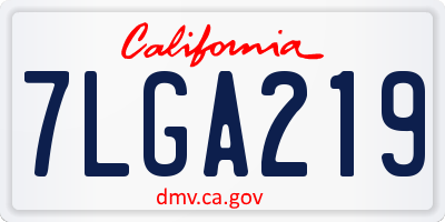 CA license plate 7LGA219