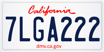 CA license plate 7LGA222