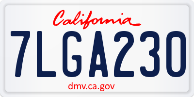 CA license plate 7LGA230
