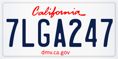 CA license plate 7LGA247