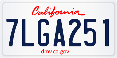 CA license plate 7LGA251
