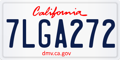 CA license plate 7LGA272