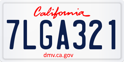 CA license plate 7LGA321