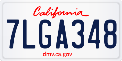 CA license plate 7LGA348