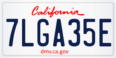 CA license plate 7LGA35E