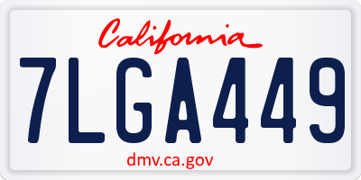 CA license plate 7LGA449