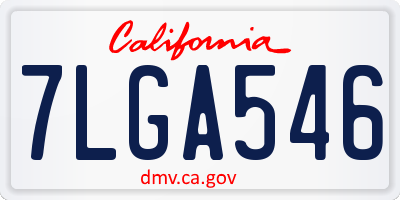 CA license plate 7LGA546