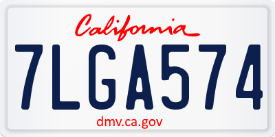 CA license plate 7LGA574