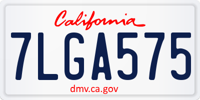 CA license plate 7LGA575