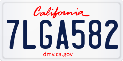 CA license plate 7LGA582