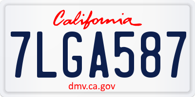 CA license plate 7LGA587