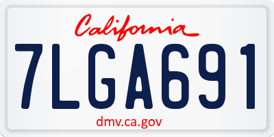 CA license plate 7LGA691