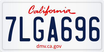 CA license plate 7LGA696