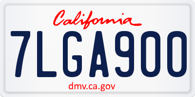 CA license plate 7LGA900