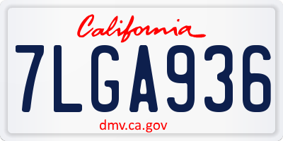 CA license plate 7LGA936