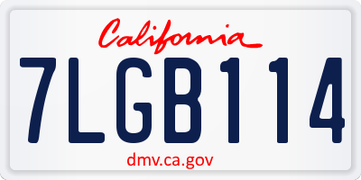 CA license plate 7LGB114