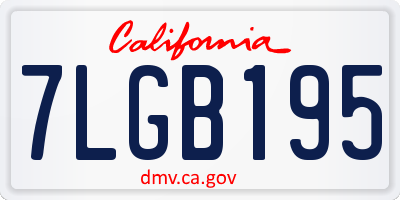 CA license plate 7LGB195