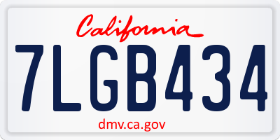 CA license plate 7LGB434