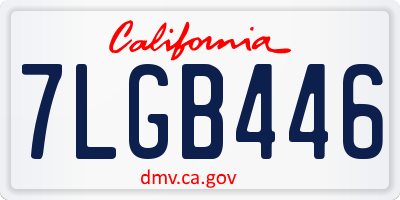 CA license plate 7LGB446