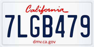 CA license plate 7LGB479