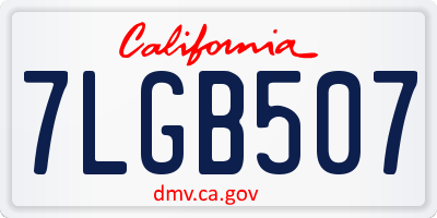 CA license plate 7LGB507