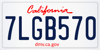 CA license plate 7LGB570